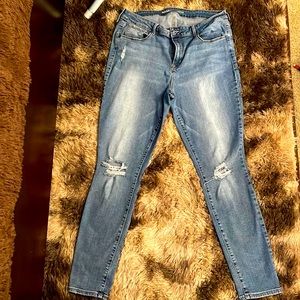 Old Navy light denim, Mid-Rise Rockstar jeans. Size 16regular.